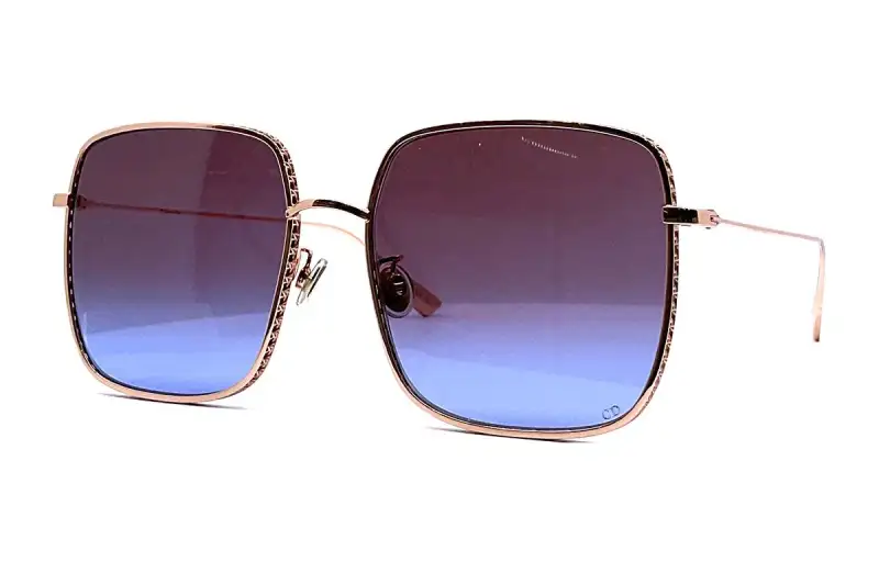 DIOR Square Sunglasses Unisex Gold