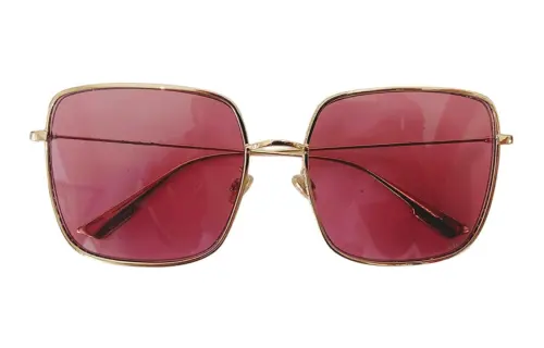 DIOR Rose Gold Square Sunglasses Unisex Gold