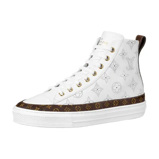 LOUIS VUITTON Stellar Ankle Sneakers 'White Black Sketch Monogram' Women's