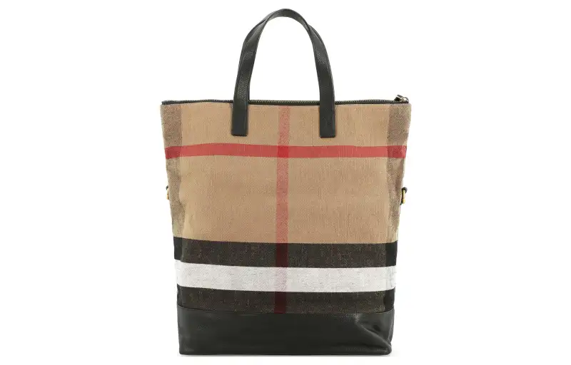 Burberry Cotton With Leather Detail Tote Bag, Shopping Bag, Shoulder Bag, Crossbody Bag, Handbag Men's