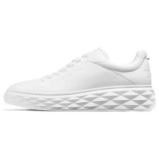 Jimmy Choo Diamond Skateboard Shoes Men Low-Top White