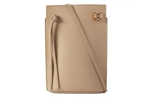 LOEWE Leather With Calfskin Crossbody Bag, Shoulder Bag Women's Cream