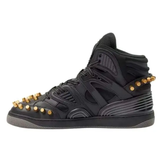 GUCCI Basket Skateboard Shoes Men High-Top Black