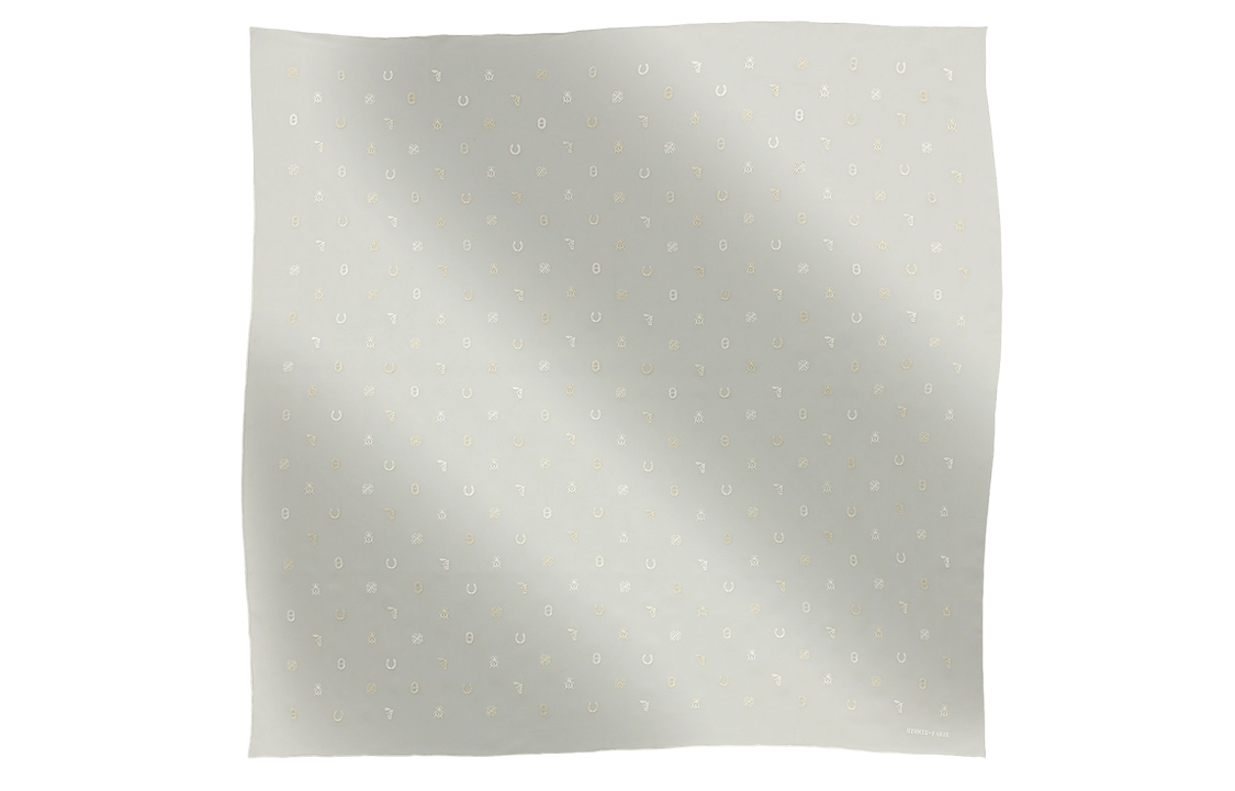 HERMES Letter Print Scarves Women's White