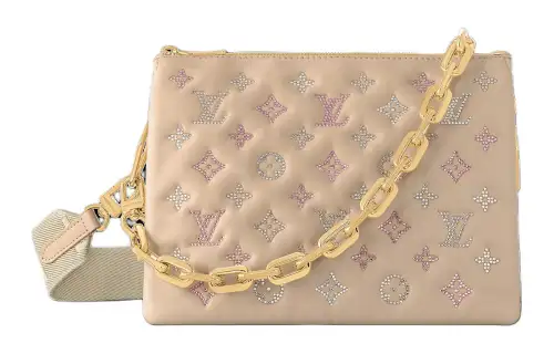 LOUIS VUITTON Coussin Lambskin Shoulder Bag, Crossbody Bag, Handbag Small Women's Nude Pink