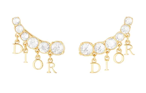 DIOR Crystal, Metal Earrings Women's Gold
