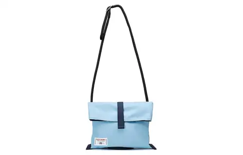 Skechers Fabric Shoulder Bag, Crossbody Bag Medium Unisex Dusk Blue & Iris Blue