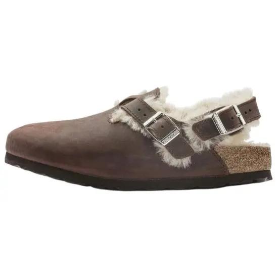 Birkenstock Tokio Shearling Oiled Leather 'Habana' Women's