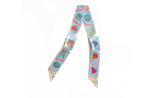HERMES Fun Ice Cream Scarves Women's Blue
