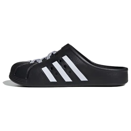 Adilette Clog Adidas 'Black White Laces'