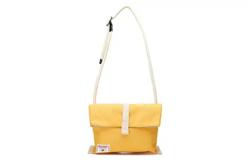 Skechers Fabric Shoulder Bag, Crossbody Bag Medium Unisex Amber Gold & Soft White