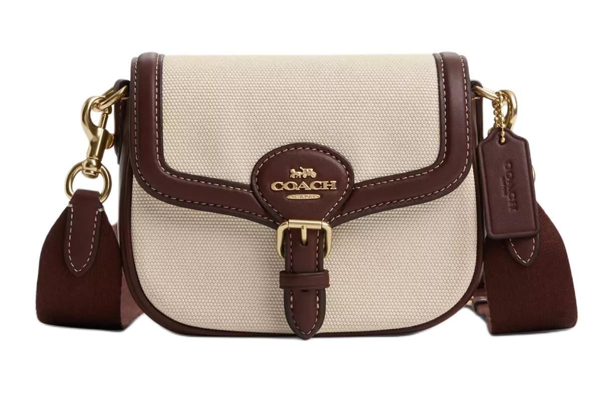 Женская сумка COACH Amelia 17 (золотая с натурально-многоцветным)