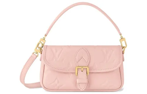 LOUIS VUITTON Leather Baguette Bag, Shoulder Bag, Crossbody Handbag, Shoulder Bag Women's Cherry Blossom Pink