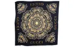 GUCCI Silk Scarves Unisex Black