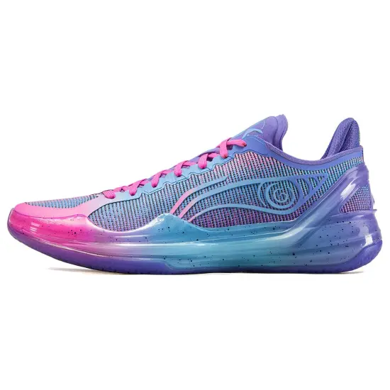 LINING Blade 4V2 Basketball Shoes Men Low-Top Very Peri Purple/Fluorescent Sky Blue