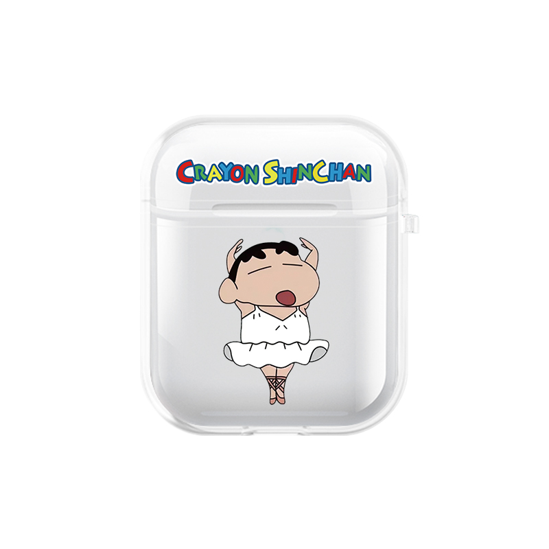 US 10 cents MSMF Apple/apple suitable for airpods 2nd generation 3rd generation pro generation tpu cartoon yoga crayon shin-chan personality interesting niche men and women transparent silicone anti-fall earphone case
