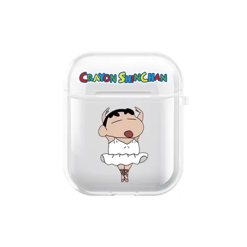 US 10 cents MSMF Apple/apple suitable for airpods 2nd generation 3rd generation pro generation tpu cartoon yoga crayon shin-chan personality interesting niche men and women transparent silicone anti-fall earphone case