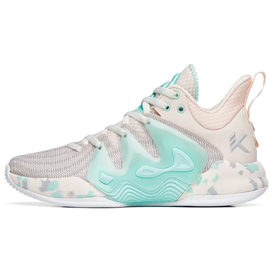 ANTA Mountain 1 Basketball Shoes Men Low-Top White Porcelain Pink/Celadon Green
