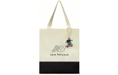 New Balance Nylon Fabric Handbag Unisex White Multicolor