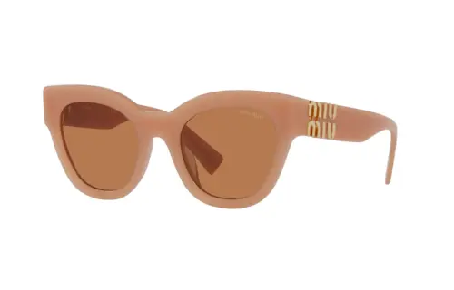 MIU MIU Acetate Irregular Shape Sunglasses Women's Brown