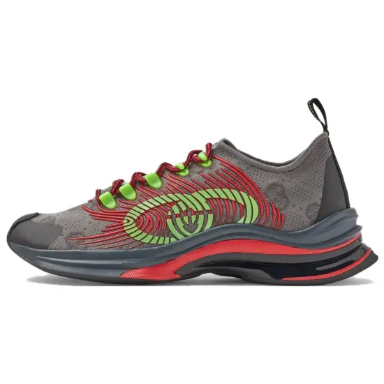 GUCCI RUN Casual Shoes Men Low-Top Gray Asphalt