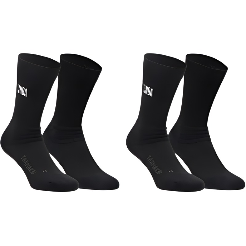 DECATHLON Crew Socks Unisex 2 Pack Black