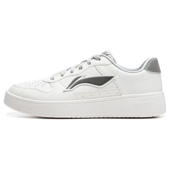 LiNing Pontoon Boats Slip Resistant Cushioning Abrasion Resistant Low Top Skateboard Shoes Men's White Gray