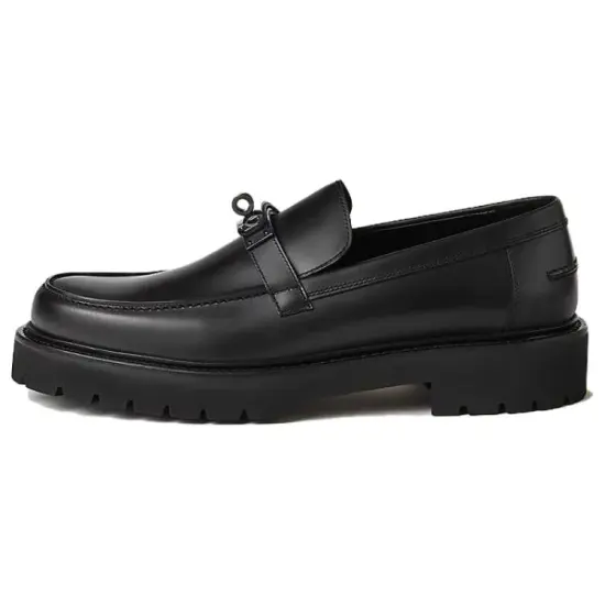 HERMES Loafers Men Black