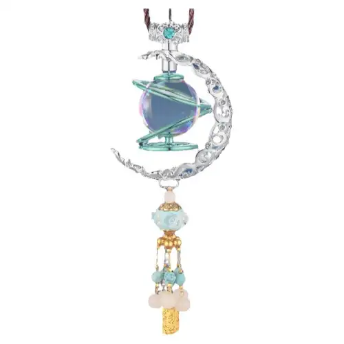 Rotating rear view mirror solar-powered, pendant for auto, perfume, aromatherapy, creative elite accessory for car, high-quality style