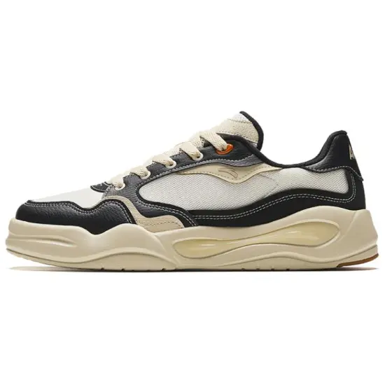 ANTA Tianxing Skateboard Shoes Men Low-Top Ivory White/Basic Black