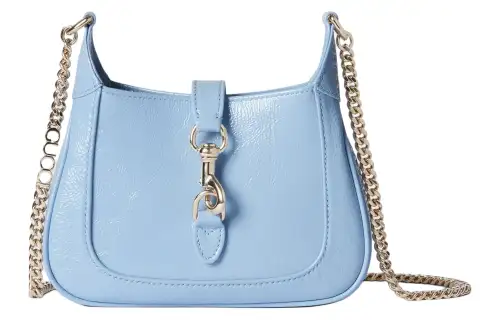 GUCCI Patent Leather Crossbody Bag, Shoulder Bag Mini Women's Light Blue