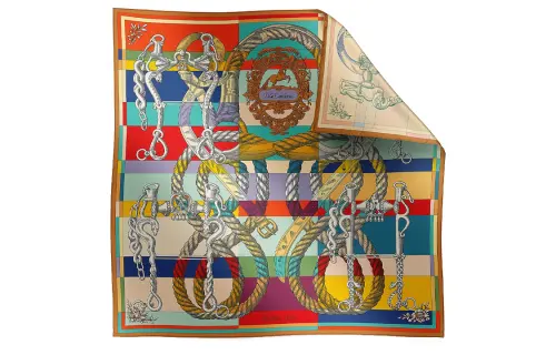 HERMES Della Cavalleria Scarves Unisex Multicolor