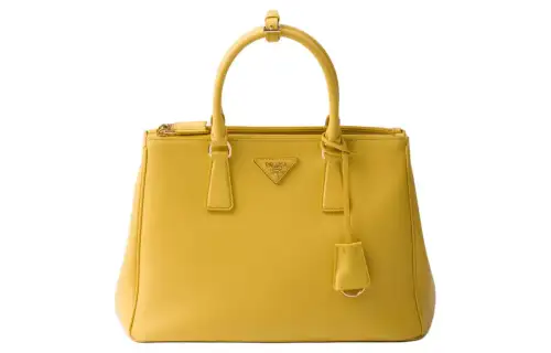 PRADA Leather Shoulder Bag, Crossbody Bag, Handbag Large Women's Sunlight Yellow