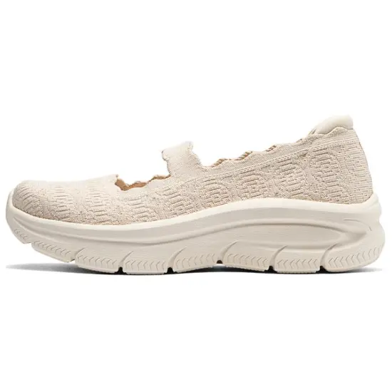 Skechers Cushioning Wear Resistant Low Top Casual Shoes Women's Beige