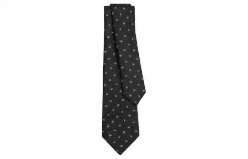 HERMES Grenadine Maillon Ties Men's Black