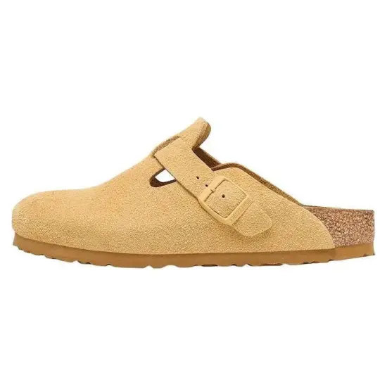 Birkenstock Boston Suede Leather 'Latte Cream' Women's