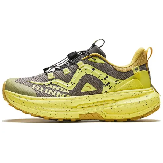 ANTA Running Shoes Men Low-Top Gray Yellow