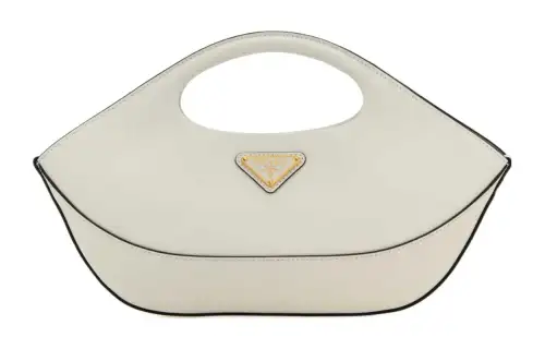 PRADA Leather Shoulder Bag, Crossbody Bag, Handbag Medium Women's White
