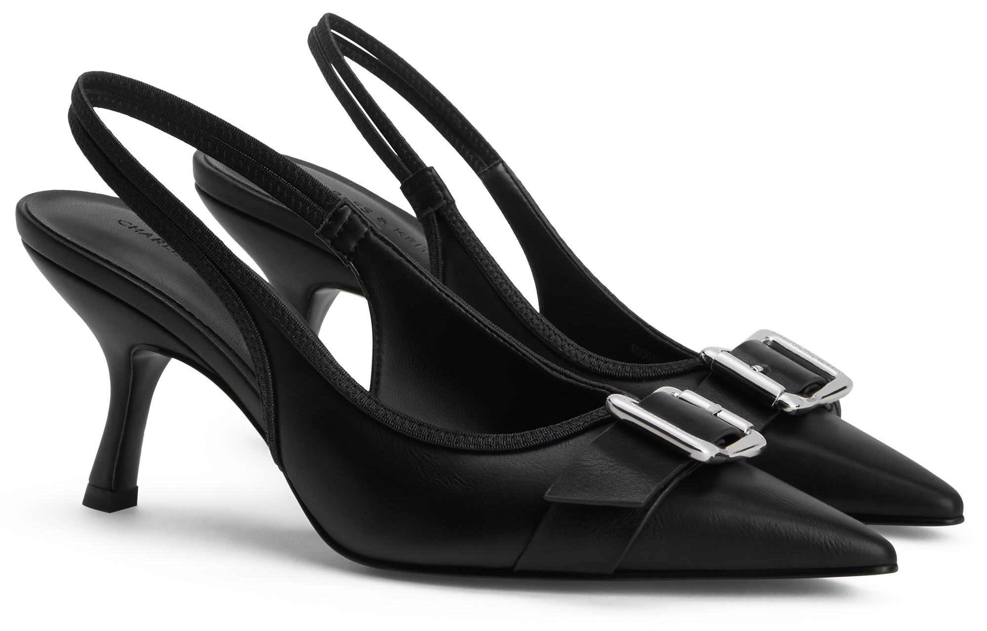 CHARLES&KEITH Small Ck PU, Textile One Strap Sandals 7.7cm Women's