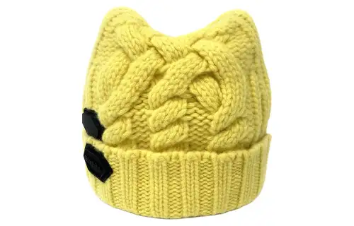 OFF WHITE Cotton Beanies Women's Yellow