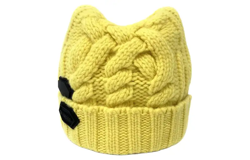 OFF WHITE Cotton Beanies Women's Yellow