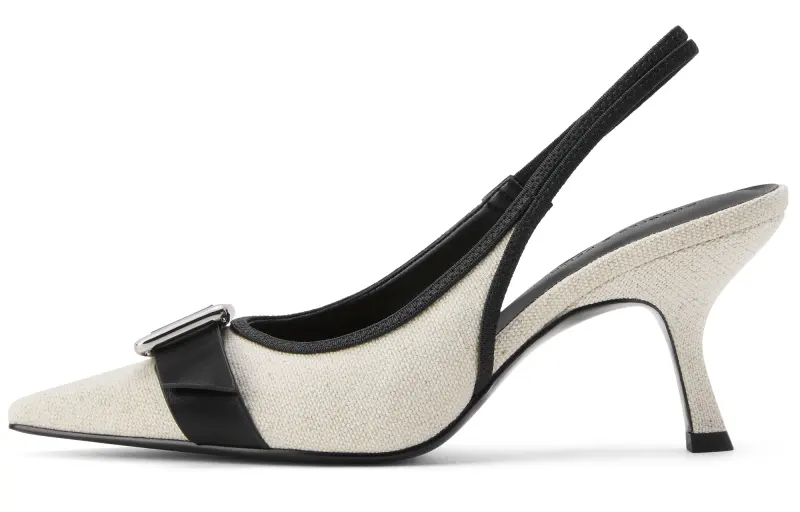 CHARLES&KEITH Small Ck PU, Textile One Strap Sandals 7.7cm Women's