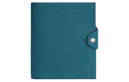 HERMES Togo Calfskin Bag Accessory Women's Denim Blue