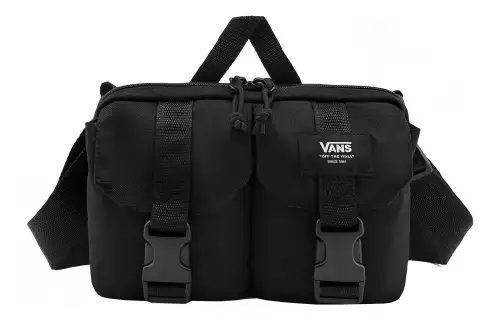 Vans Polyester Shoulder Bag, Crossbody Bag Regular Unisex Pure Black