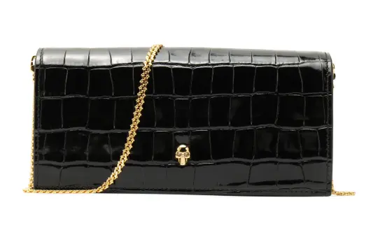 Alexander McQueen Leather Clutch, Crossbody Bag, Shoulder Bag Women's Black