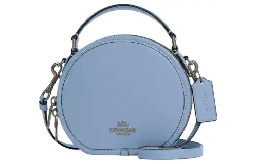 COACH Canteen Leather Handbag, Shoulder Bag, Crossbody Bag Small Women's Bronze With Cornflower Blue