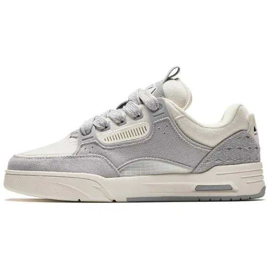ANTA AOJIE Skateboard Shoes Men Low-Top Ivory White/Mudstone Gray