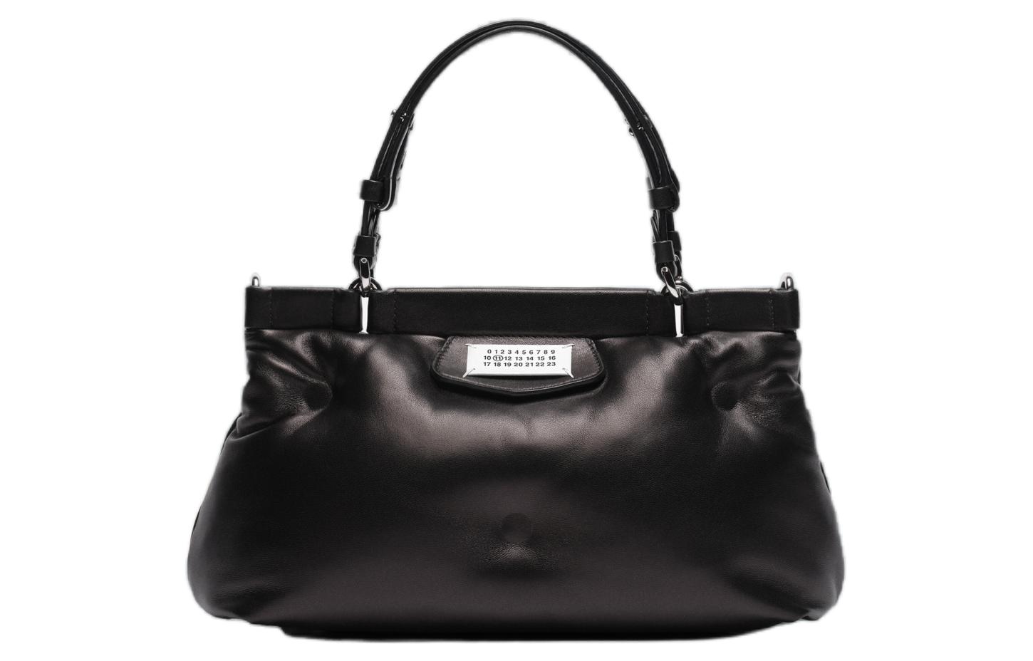 Maison Margiela Glam Slam Adjustable Handle Magnetic Buckle Sheepskin Handbag Small Women Black