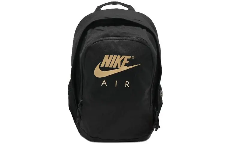 Nike Polyester Backpack Regular Unisex Black Gold