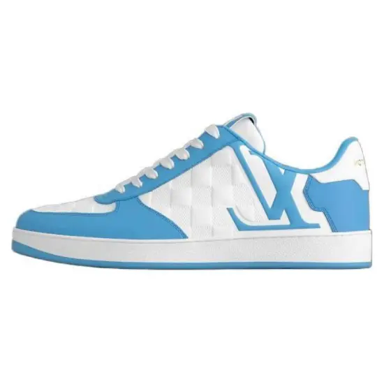 LOUIS VUITTON Rivoli Sneaker Low Top Skateboard Shoes Men's White Blue